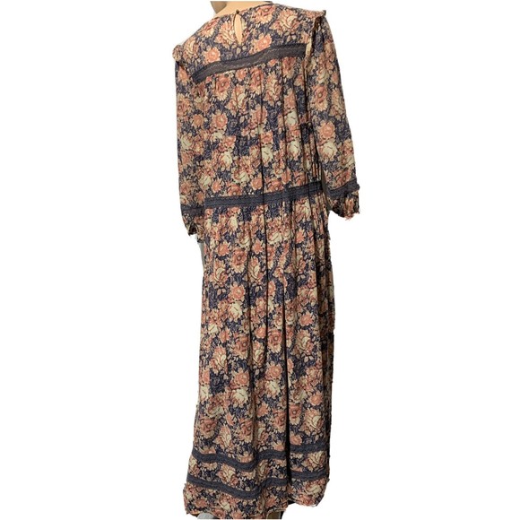 Current Elliot Maxi Dress Size 1 Women’s S Floral Long Sleeve Crochet Lace - Picture 6 of 12